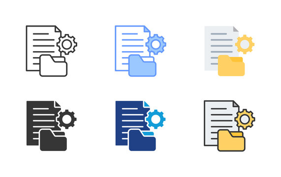 Document Management Icon Set Multiple Style Collection
