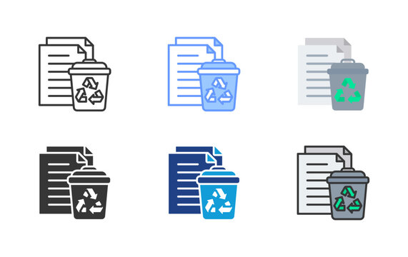 Recycling Paper Icon Set Multiple Style Collection