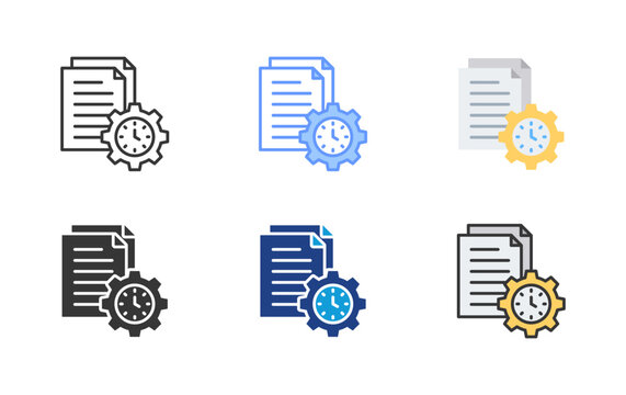 Real Time Data Icon Set Multiple Style Collection