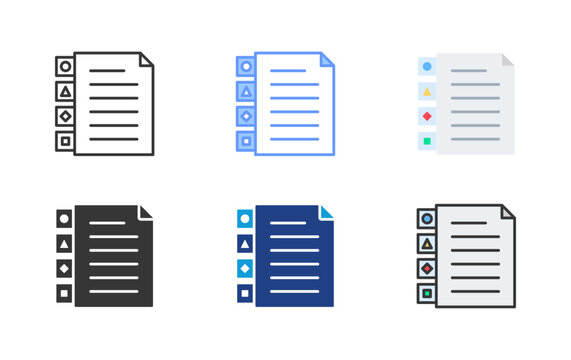 File Index Icon Set Multiple Style Collection