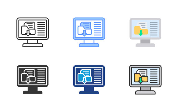 Digital Storage Icon Set Multiple Style Collection