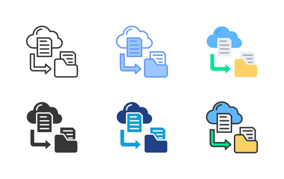 Cloud Migration Icon Set Multiple Style Collection