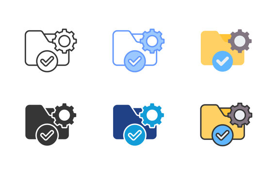 Folder Settings Icon Set Multiple Style Collection