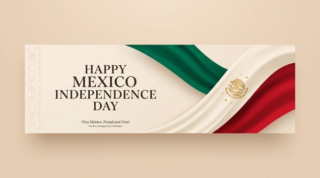 Minimal Mexico Independence Day Elegant Celebration Banner