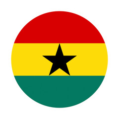 PNG Ghana flag circular icon illustration on transparent background © Rawpixel.com