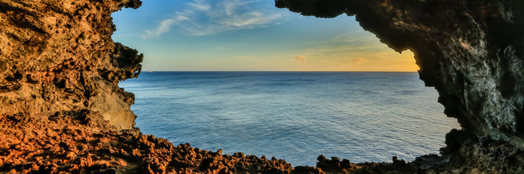 Ana Kakenga, Cave of the Two Windows, Overlooking the Pacific Ocean on Easter Island, Rapa Nui, Chile