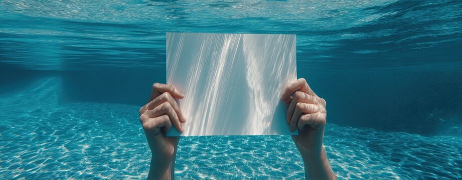 Blank sheet held underwater (1)