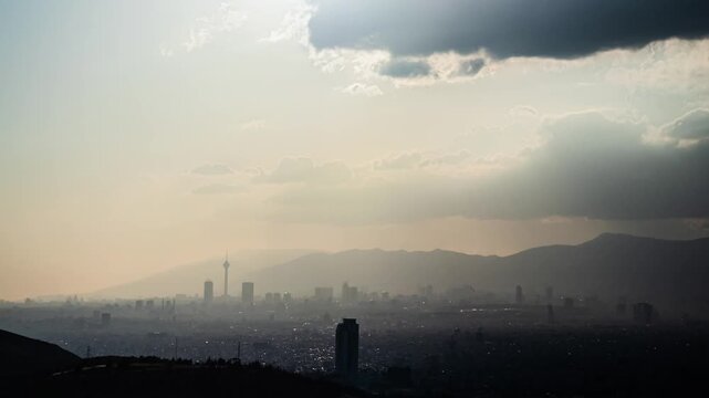 Tehran-Iran 4K day to night time-lapse
