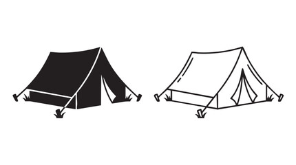 camping tent vector art, outdoor adventure icon © Shamsul