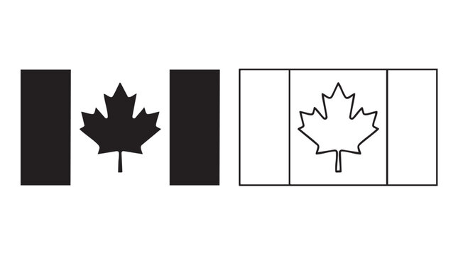 canada flag vector icon set, national symbol design