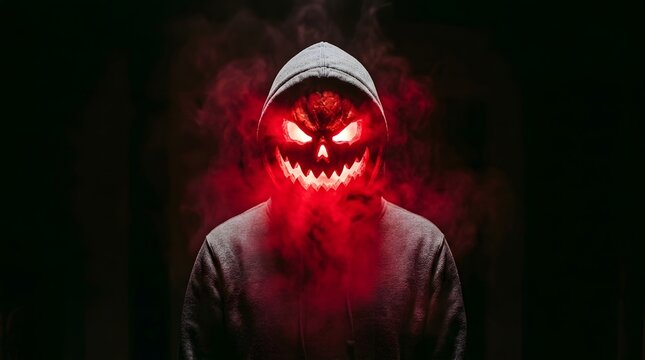 A chilling portrait of a terrifying halloween mask evoking fear and the spirit of the