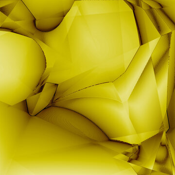 Abstract Yellow Low Poly Geometric Texture Background with Crystal Polygon Facets
