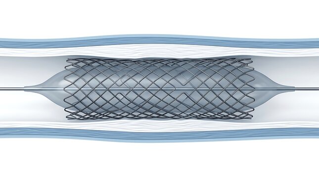 Medical stent deployment inside an artery