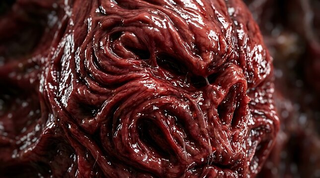 Close up of red fleshy organic texture