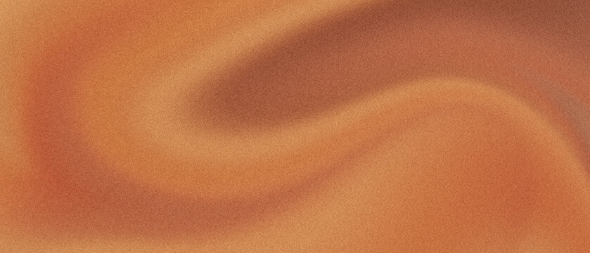 Terracotta abstract background with soft grainy texture. Burnt orange wave pattern for minimal aesthetic design. Warm earthy tones on smooth curved surface for modern artistic backdrop decor.
