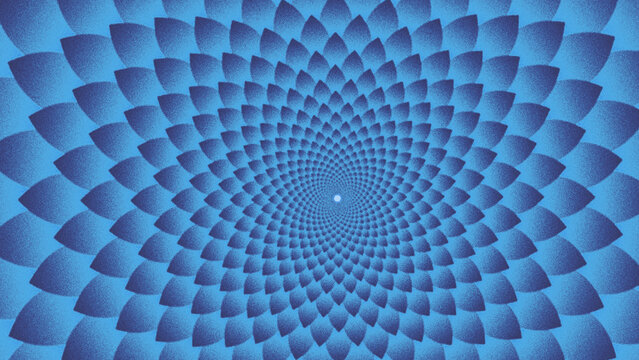 Abstract Spiral Geometric Pattern with Repeating Shapes and Optical Illusion