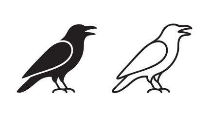 Fototapeta premium american crow icon set, vector illustration featuring bird