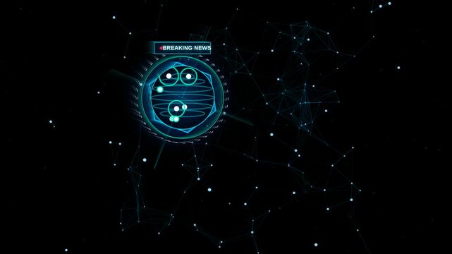 Breaking News Digital Interface with Global Network Background