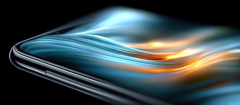 Smartphone screen with colorful blur.