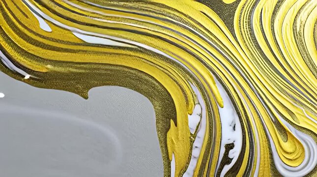Luxurious gold and white abstract fluid art swirl pattern a mesmerizing marble effect texture perfect for backgrounds luxury branding and elegant design projects