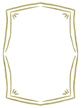 Hand-drawn golden frame with watercolor texture and corner details