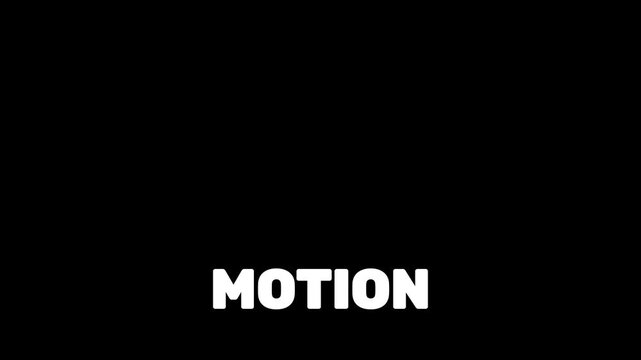 Motion graphic text banner centered at the bottom of a dark background with empty copy space.