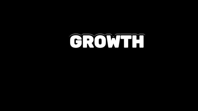 Growth caption centered on a solid black screen in clean uppercase white lettering.