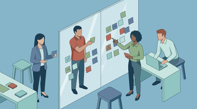 Team Work Idea Plan Meet Office Staff Group Talk Task Flow Data Web Pro App