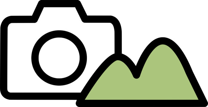 Simple scenic landscape view icon isolated on transparent background