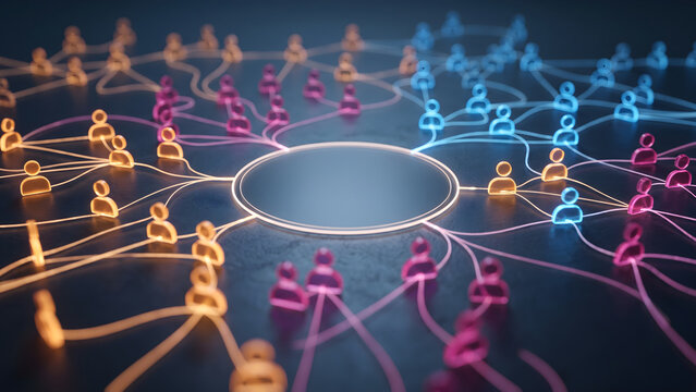 Global Digital Network Connecting People through a Central Hub System