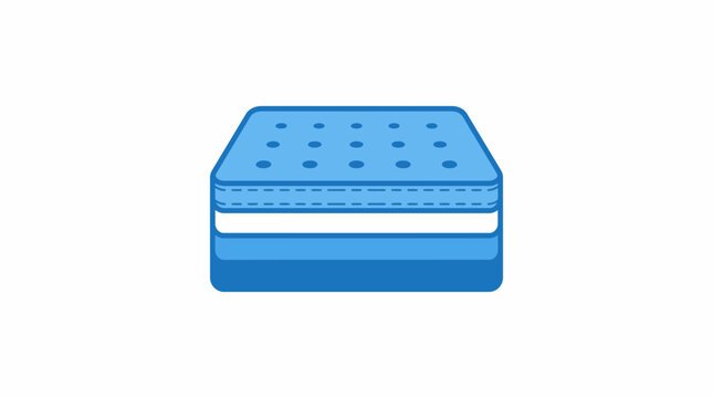 Flat vector illustration of a comfortable layered mattress