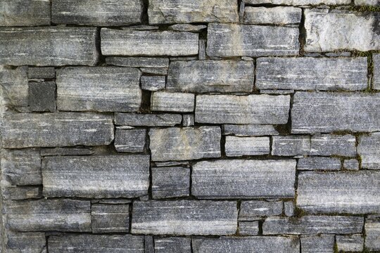 Wall made of granite stones of different sizes, Bavona Valley or Val Bavona, Maggia Valley, Tessin, Switzerland