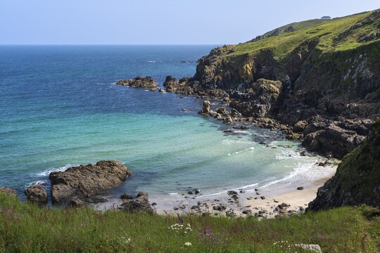 Coastal landscape. A cove on the Cornish coast. Rose-an Hale Cove, Cornwall, England, Great Britain