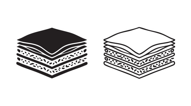 baklava pastry layers vector icon set featuring dessert