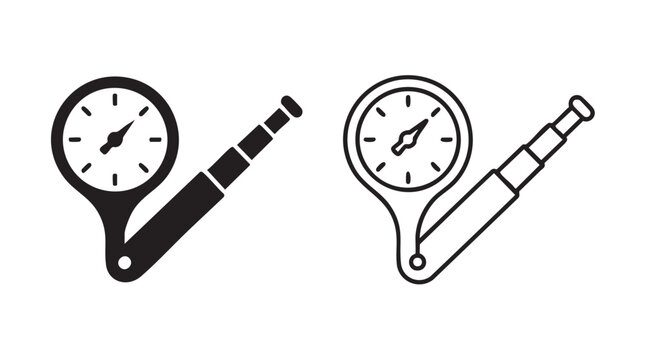 barometer gauge icon set, weather instrument illustration