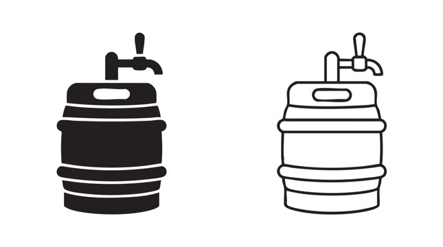 beer keg vector icon set, isolated design