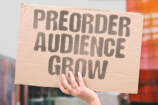 "Preorder audience grow" Build interest before product exists. PREORDER. AUDIENCE. GROW. INTEREST. PRODUCT.