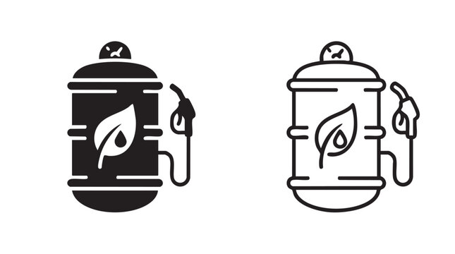 biofuel canister icons, renewable energy illustration