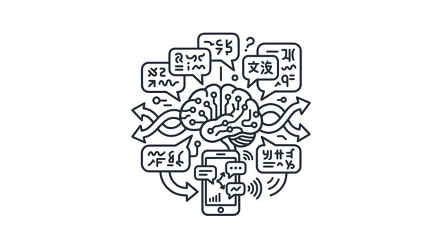 Smartphone translation app bridges language barriers through artificial intelligence.
