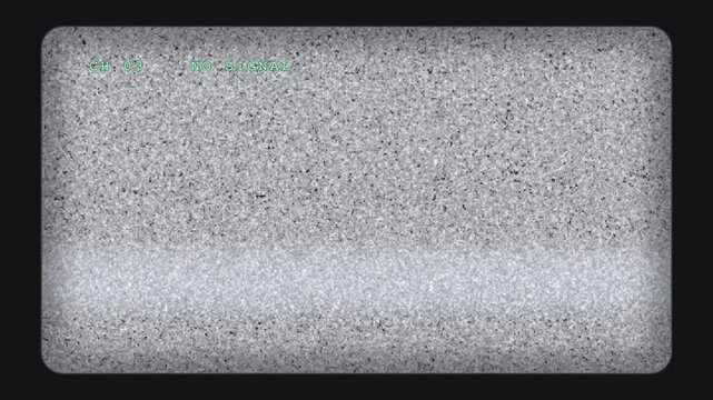 Old tv static noise glitch effect, no signal screen, television snow interference loop