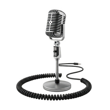 Vintage microphone on a black stand