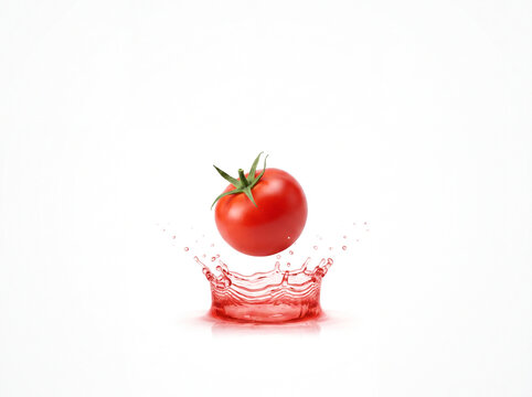 Fresh Tomatoes with Red Juice Splash