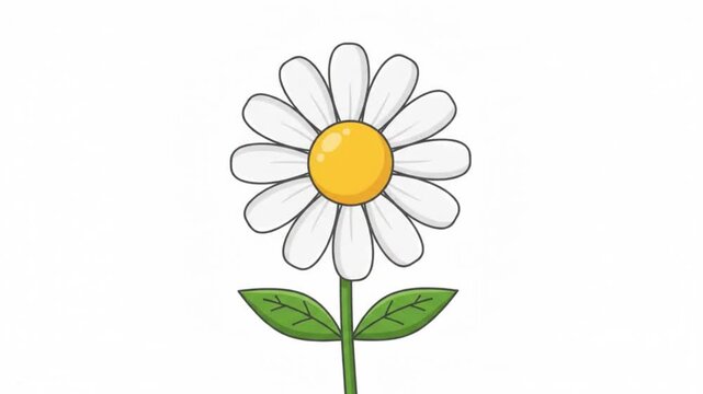 Cheerful White Daisy Natural Micro-Motion Animated Vector Icon