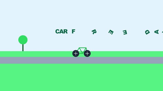 Bicycle Animation on Road During Car Free Day Graphic Motion