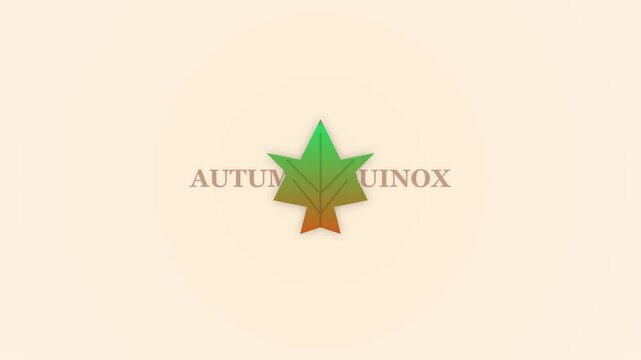 Autumn Equinox Leaf Icon with Gradient Motion Graphic Animation