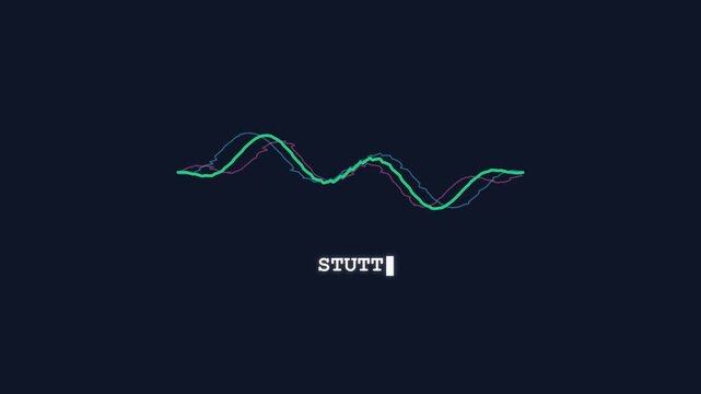 Stuttering Awareness Sound Wave Animation on Dark Background