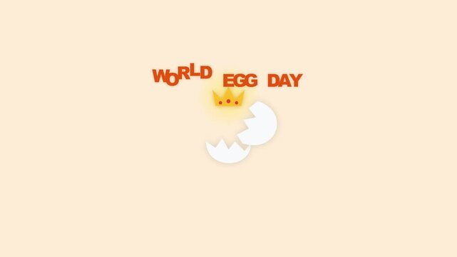 World Egg Day Celebration with Cracked Egg and Golden Crown Icon