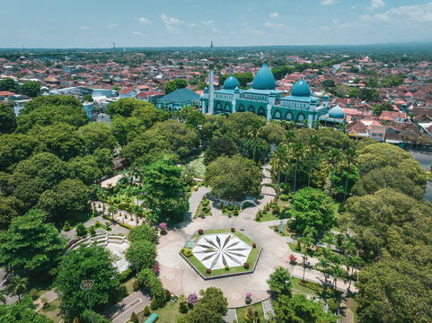 Aerial view of the architectural landscape of Banyuwangi, Java, Indonesia