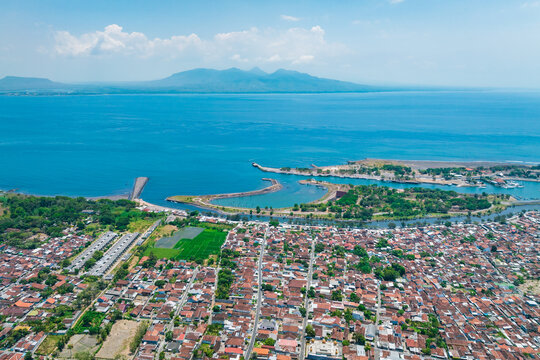 Aerial view of the architectural landscape of Banyuwangi, Java, Indonesia
