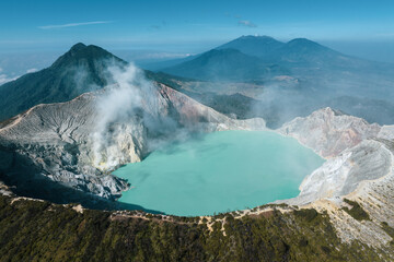 Aerial view of Ijen volcano on Java Island, Indonesia. © Kevin
